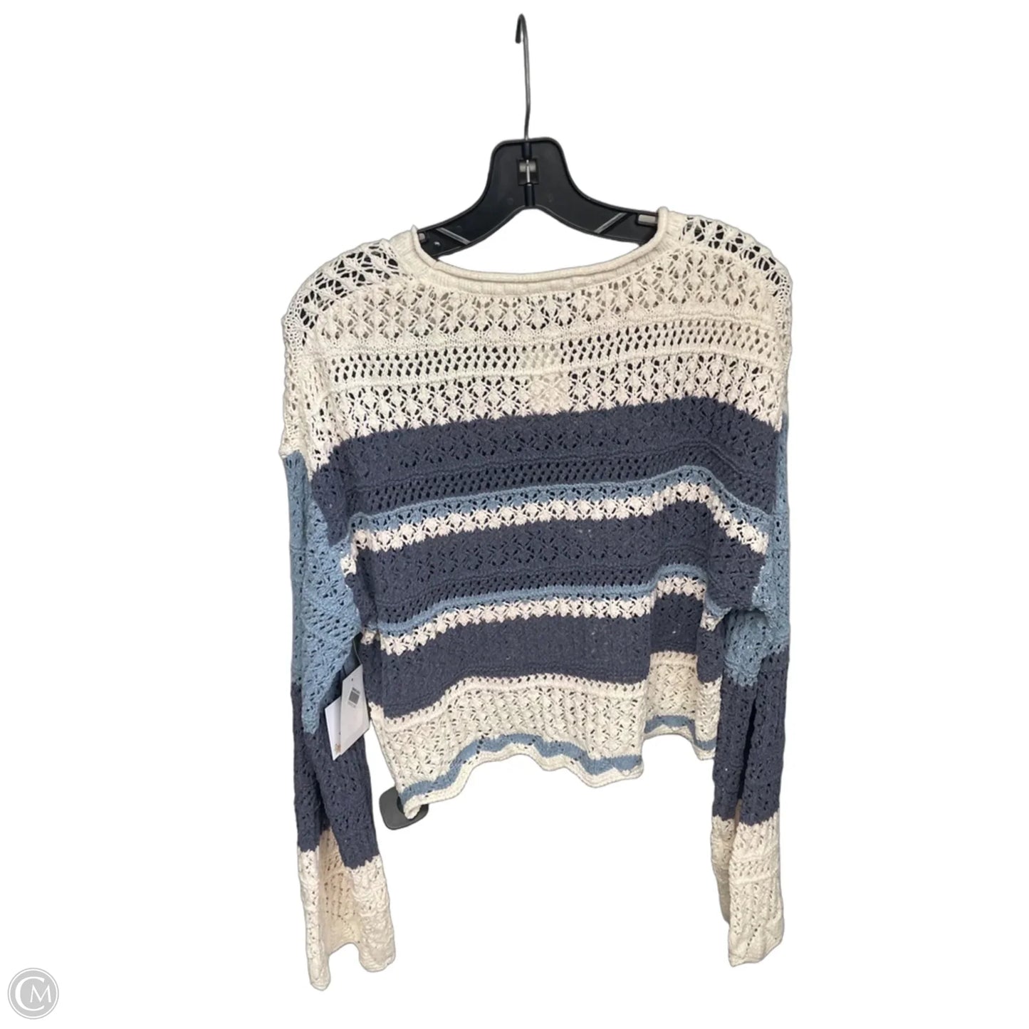 Sweater By Originality In Blue & Cream, Size: L