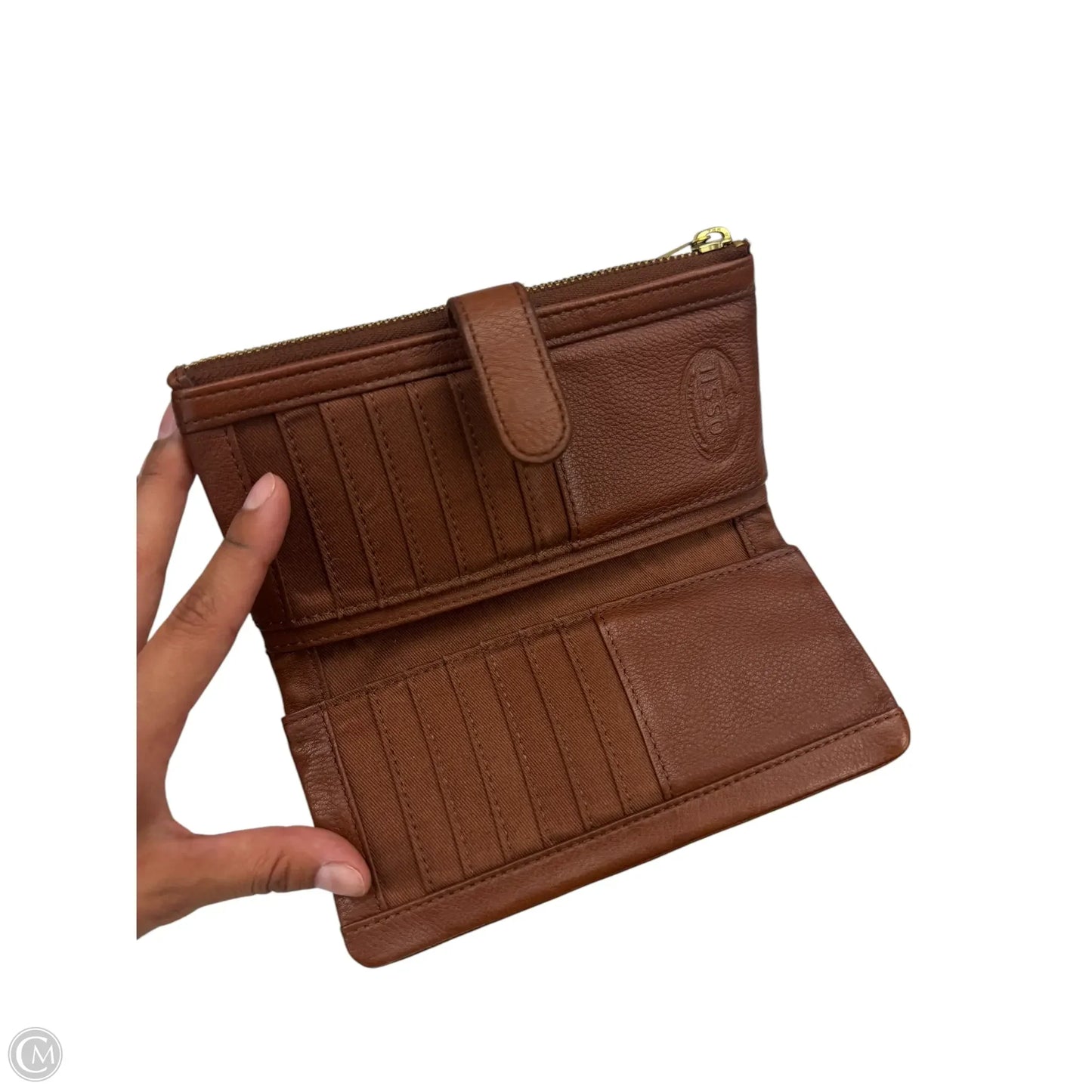 Wallet Leather By Fossil, Size: Medium
