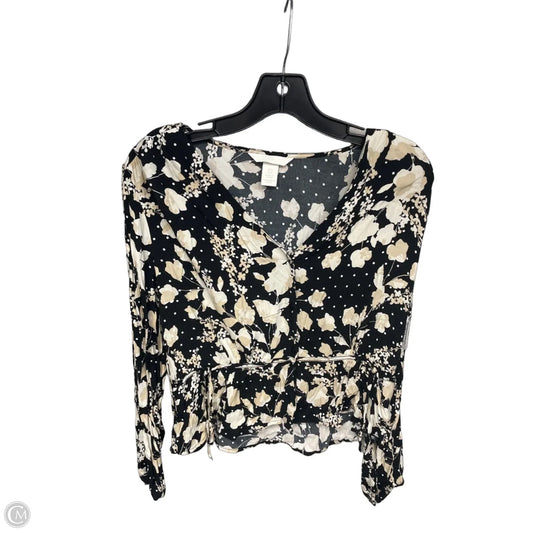 Top Long Sleeve By H&m In Black & Cream, Size: 6