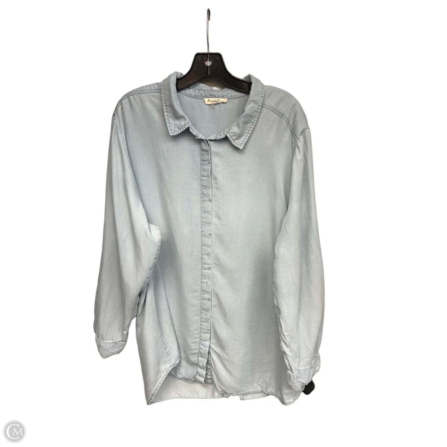 Top Long Sleeve By Jane And Delancey In Blue Denim, Size: 2x