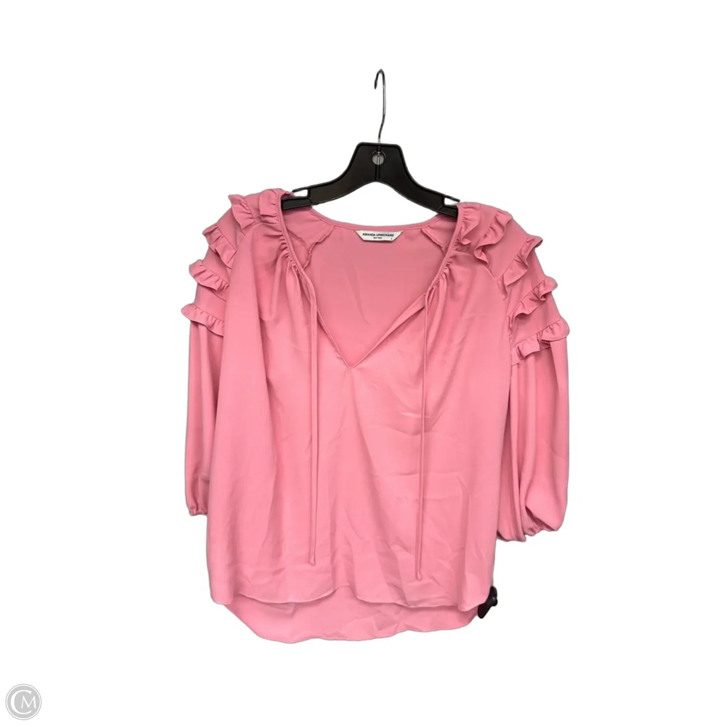 Top 3/4 Sleeve By Amanda Uprichard In Pink, Size: S