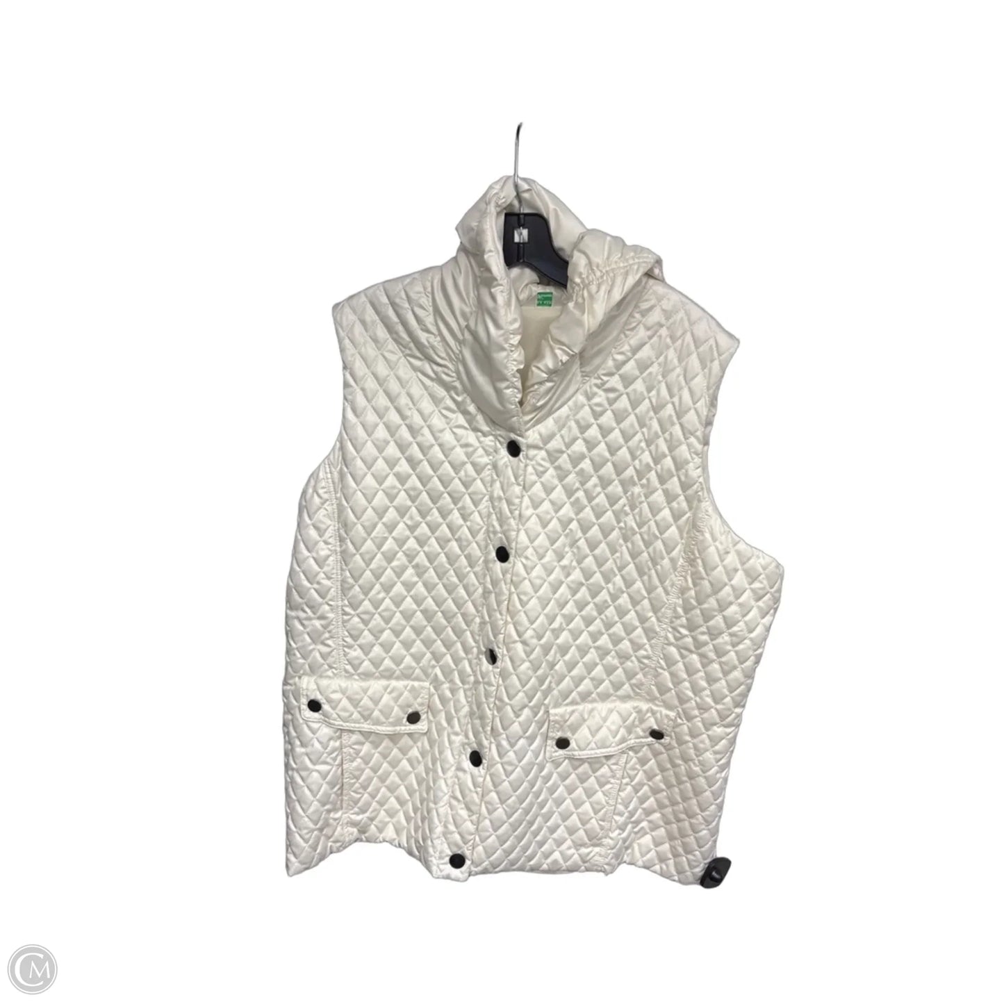 Vest Puffer & Quilted By Laura Ashley In Cream, Size: 2x