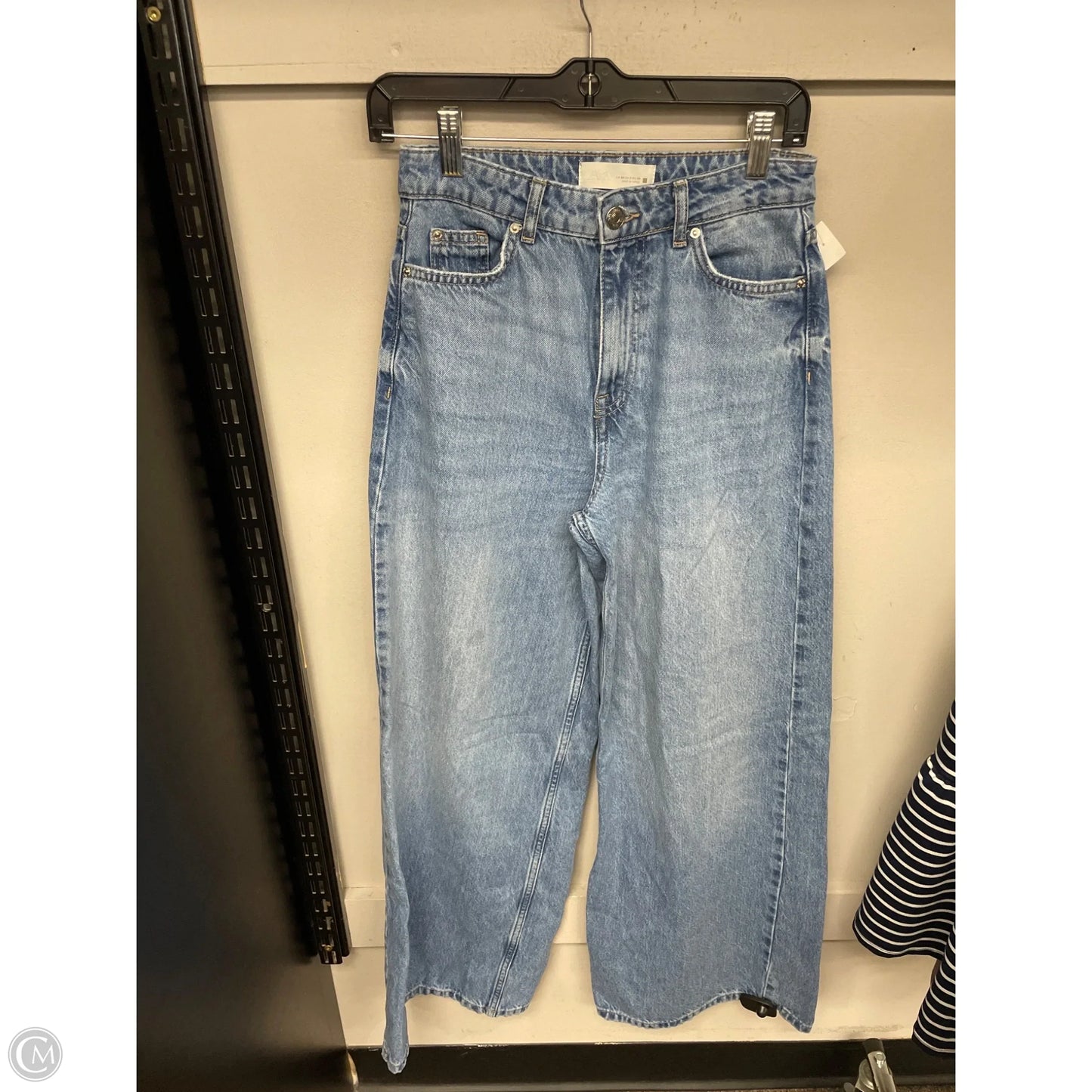 Jeans Wide Leg By Zara In Blue Denim, Size: 2