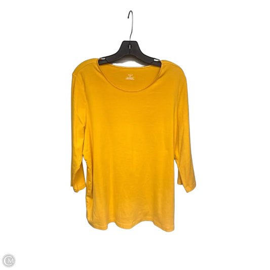 Top 3/4 Sleeve By Cj Banks In Yellow, Size: 1x