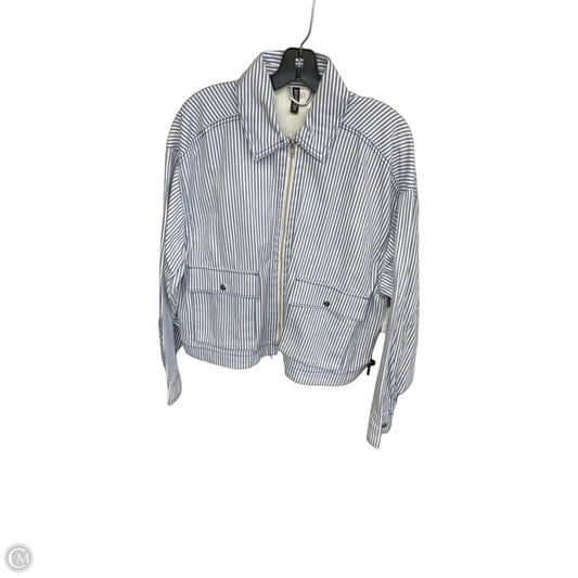 Jacket Denim By Divided In Blue & White, Size: S