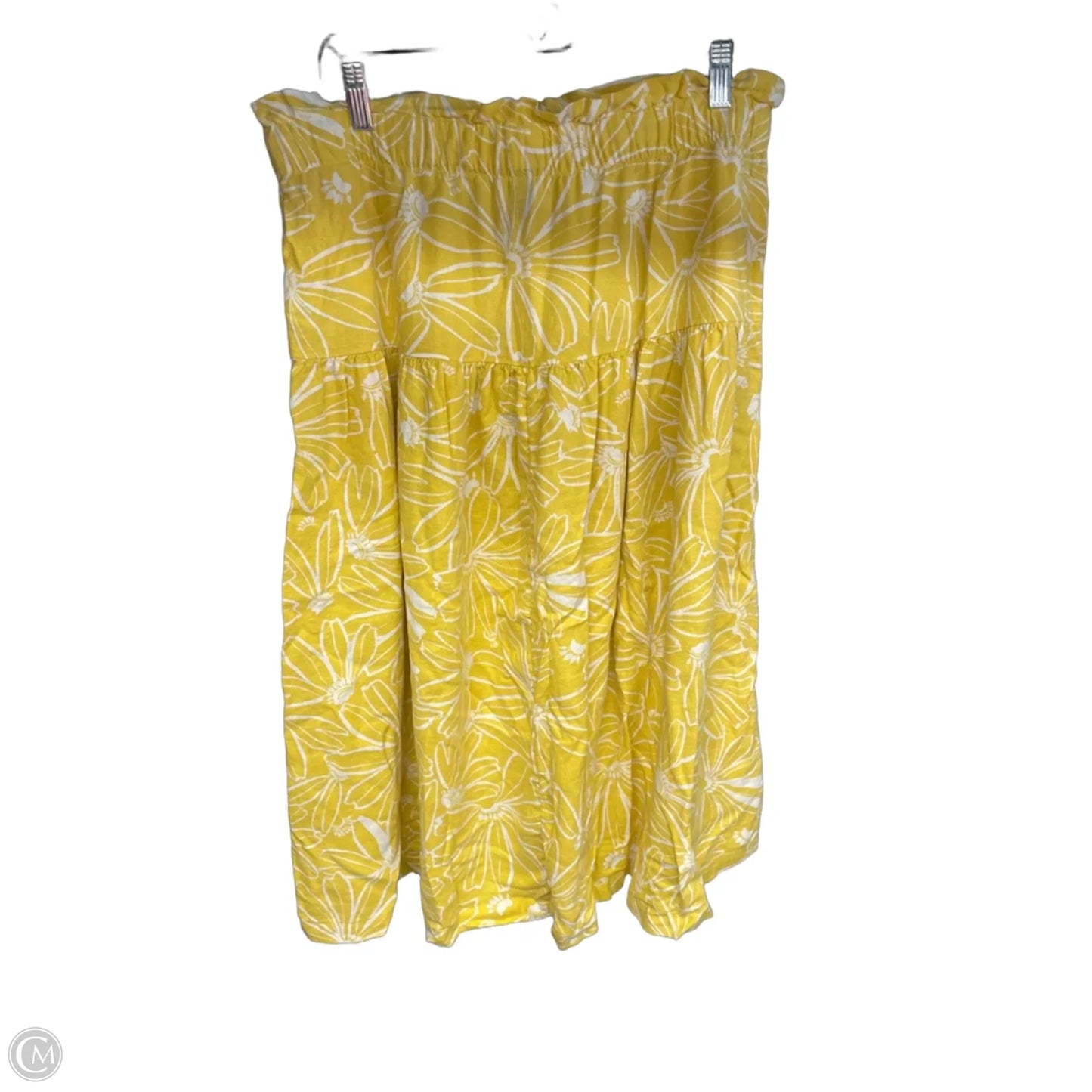 Skirt Midi By Universal Thread In White & Yellow, Size: L