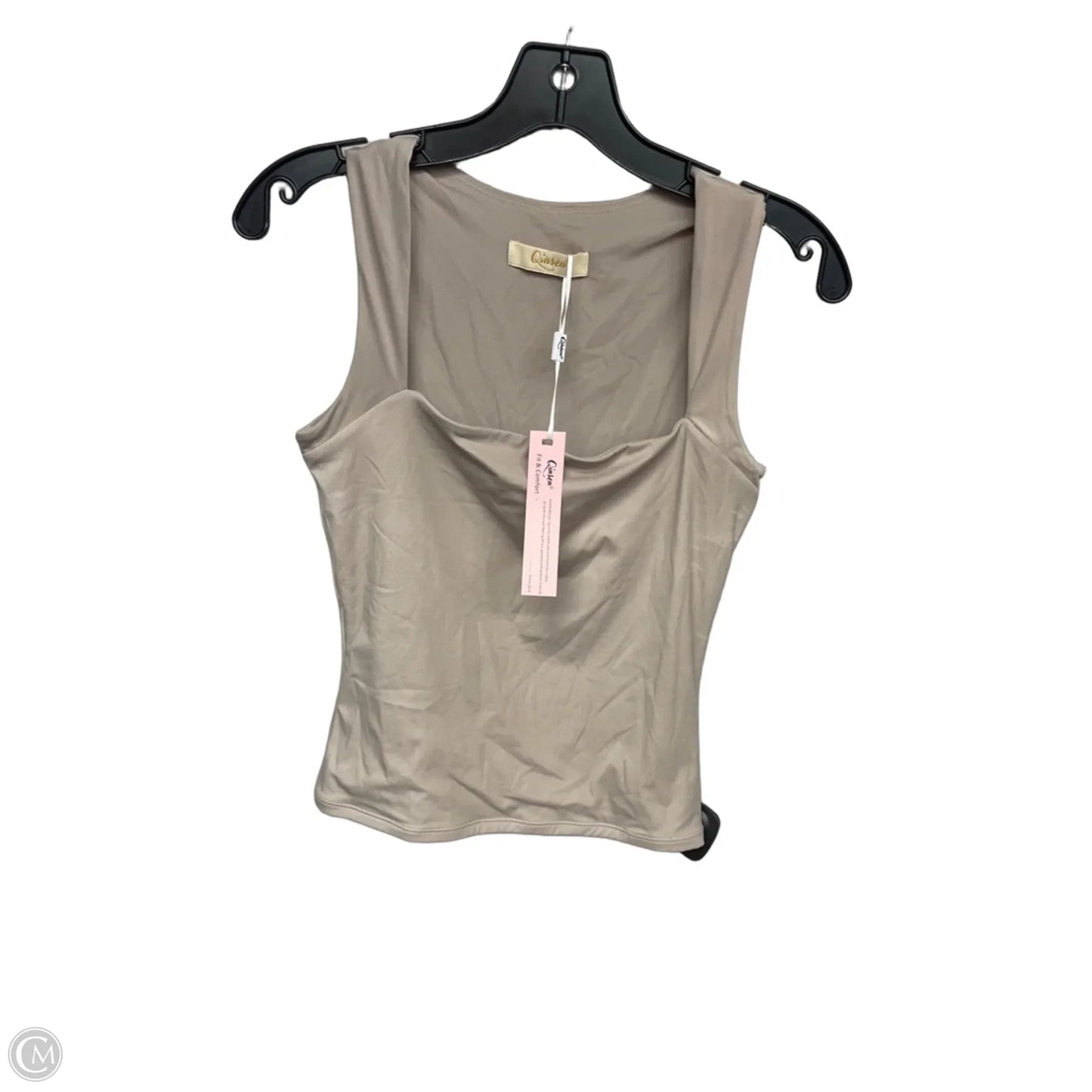 Top Sleeveless Basic By Qinsen In Taupe, Size: M