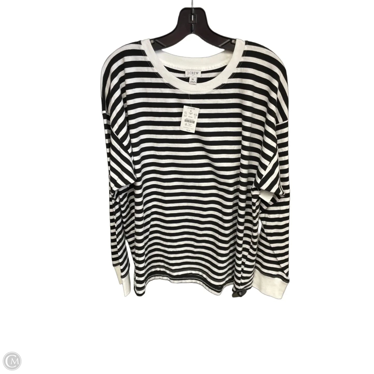 Top Long Sleeve By J. Crew In Black & White, Size: Xl