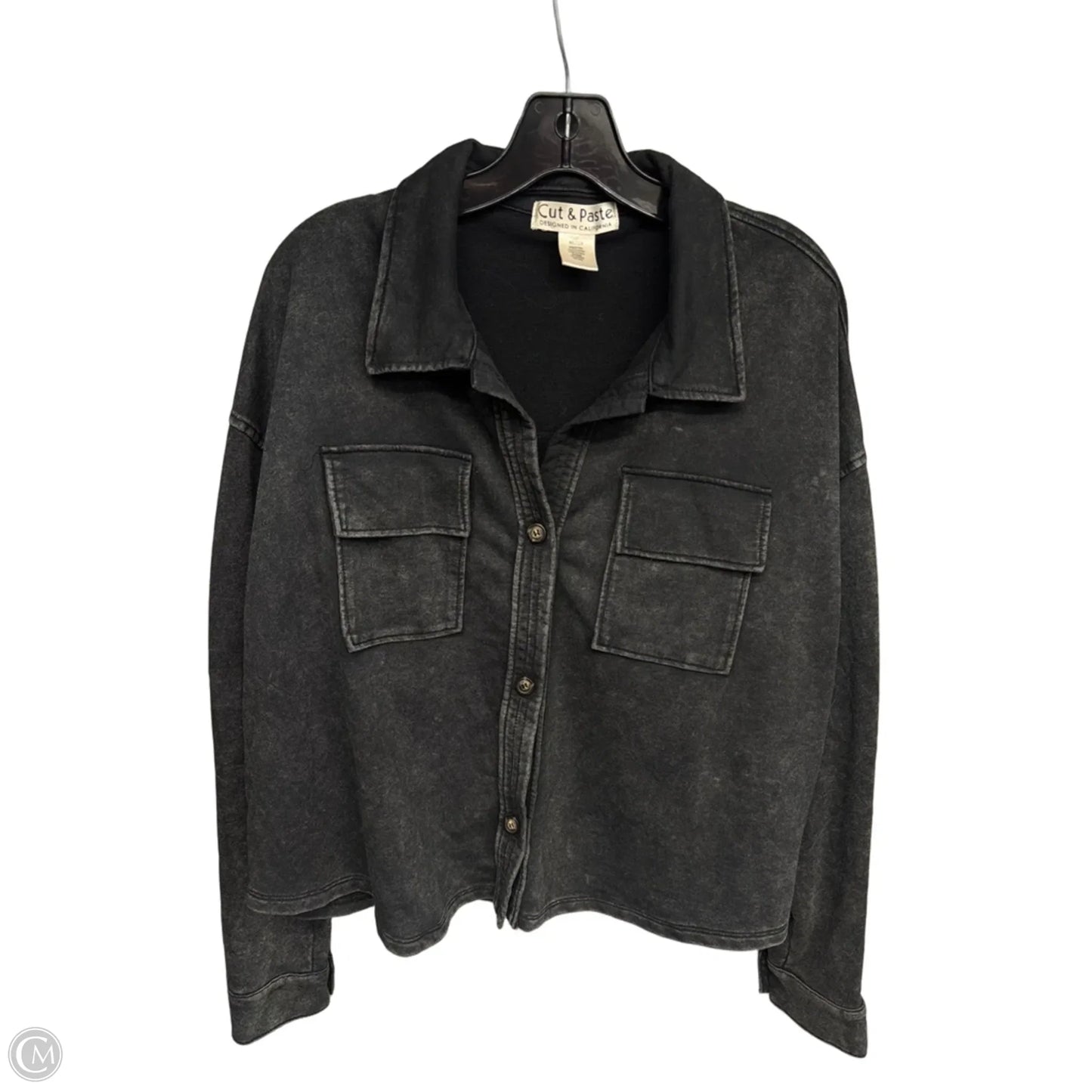 Jacket Shirt By Clothes Mentor In Grey, Size: M