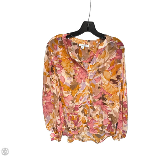 Top Long Sleeve By Chicos In Orange & Pink, Size: 8