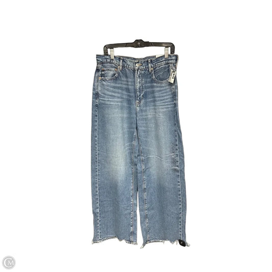 Jeans Wide Leg By American Eagle In Blue Denim, Size: 10