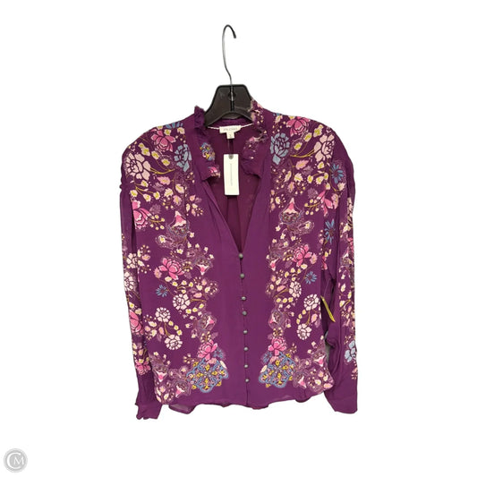 Top Long Sleeve By Pilcro In Purple, Size: M