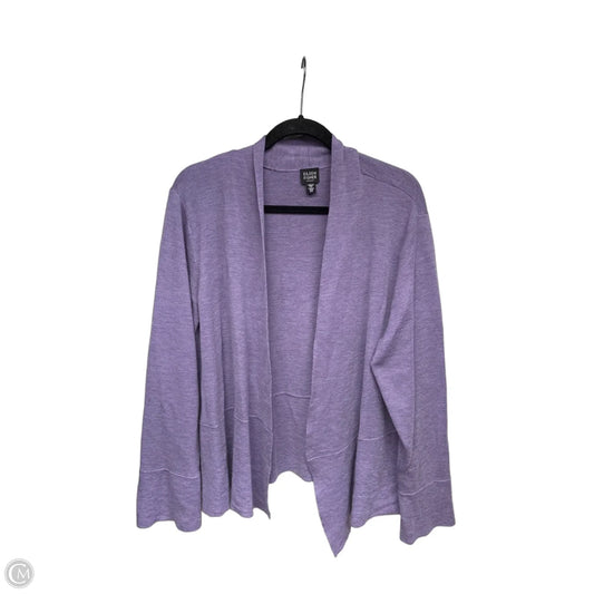 Cardigan By Eileen Fisher In Purple, Size: 2x