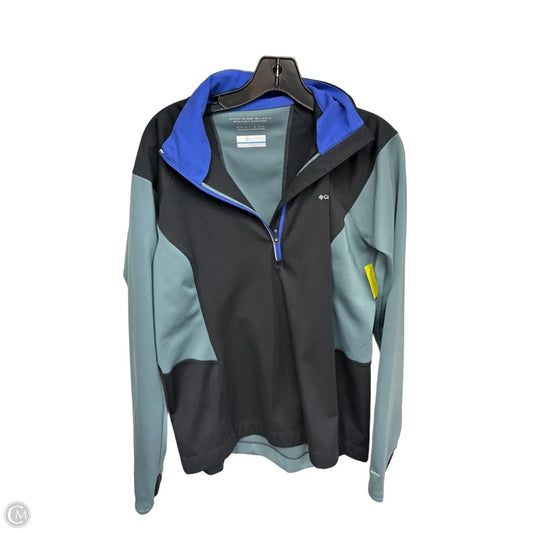 Athletic Top Long Sleeve Collar By Columbia In Black & Green, Size: Xl