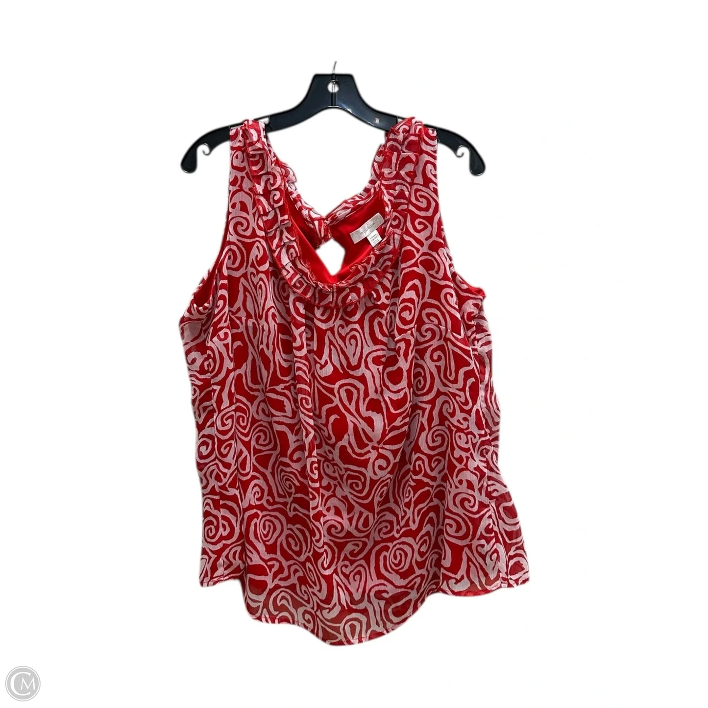 Top Sleeveless By Dressbarn In Red & White, Size: Xl