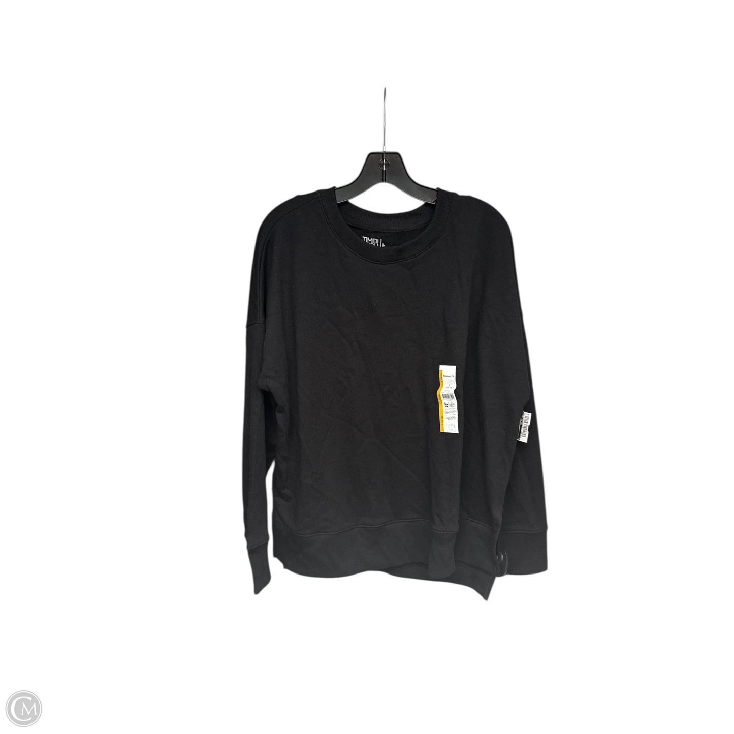 Sweatshirt Crewneck By Time And Tru In Black, Size: L