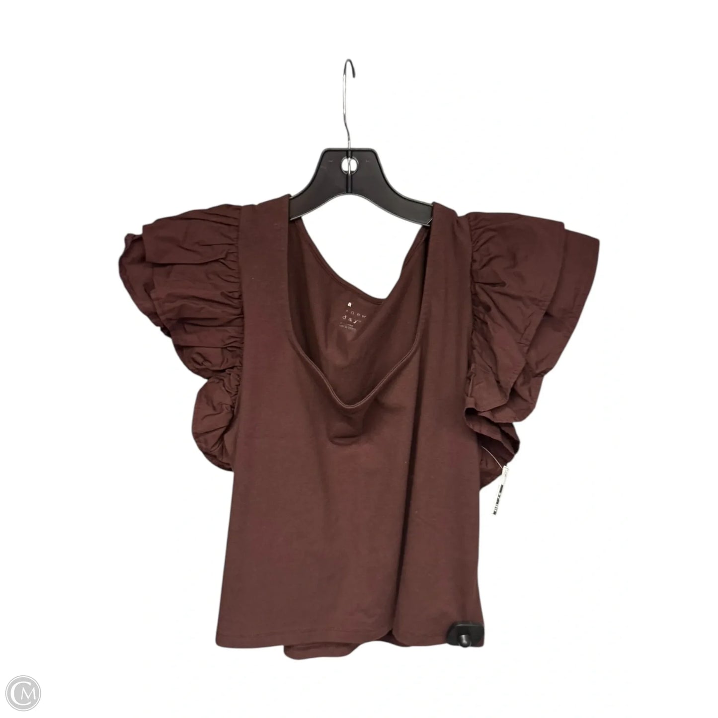 Top Short Sleeve By A New Day In Brown, Size: Xl