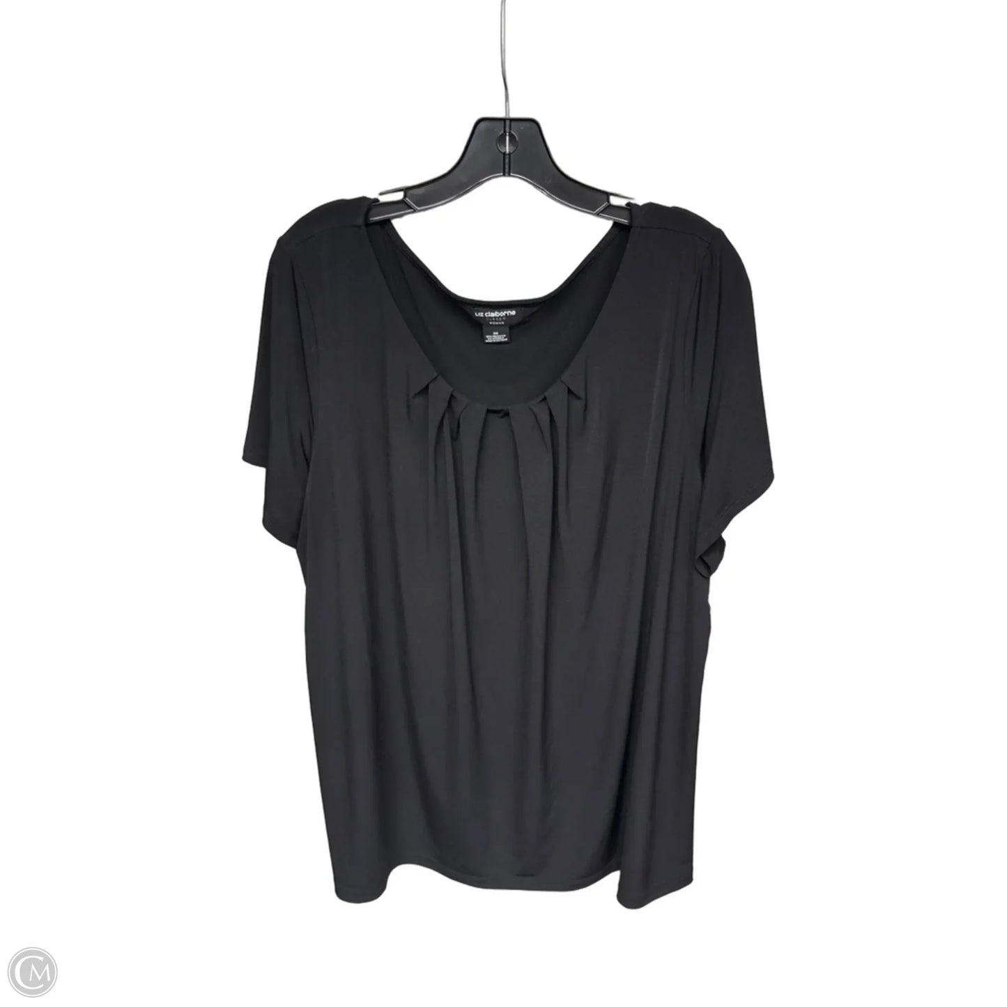 Top Short Sleeve By Liz Claiborne In Black, Size: 3x