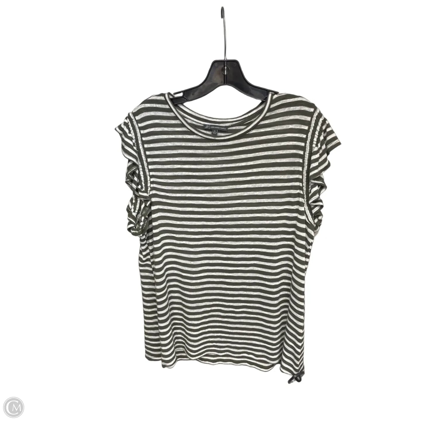 Top Sleeveless By Adrianna Papell In Green & White, Size: Xl