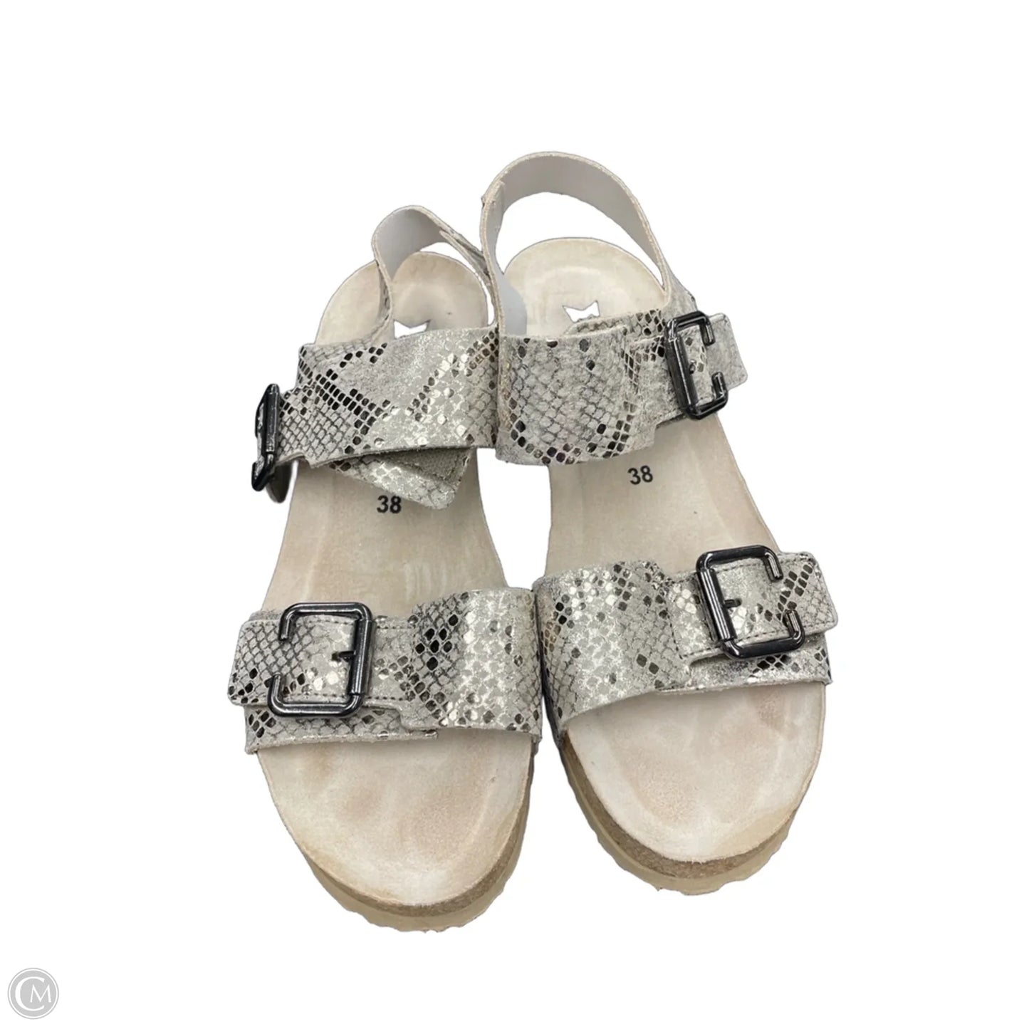 Sandals Heels Wedge By Mephisto In Beige, Size: 7.5