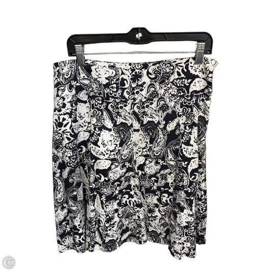 Skirt Midi By Chaps In Black & White, Size: 10
