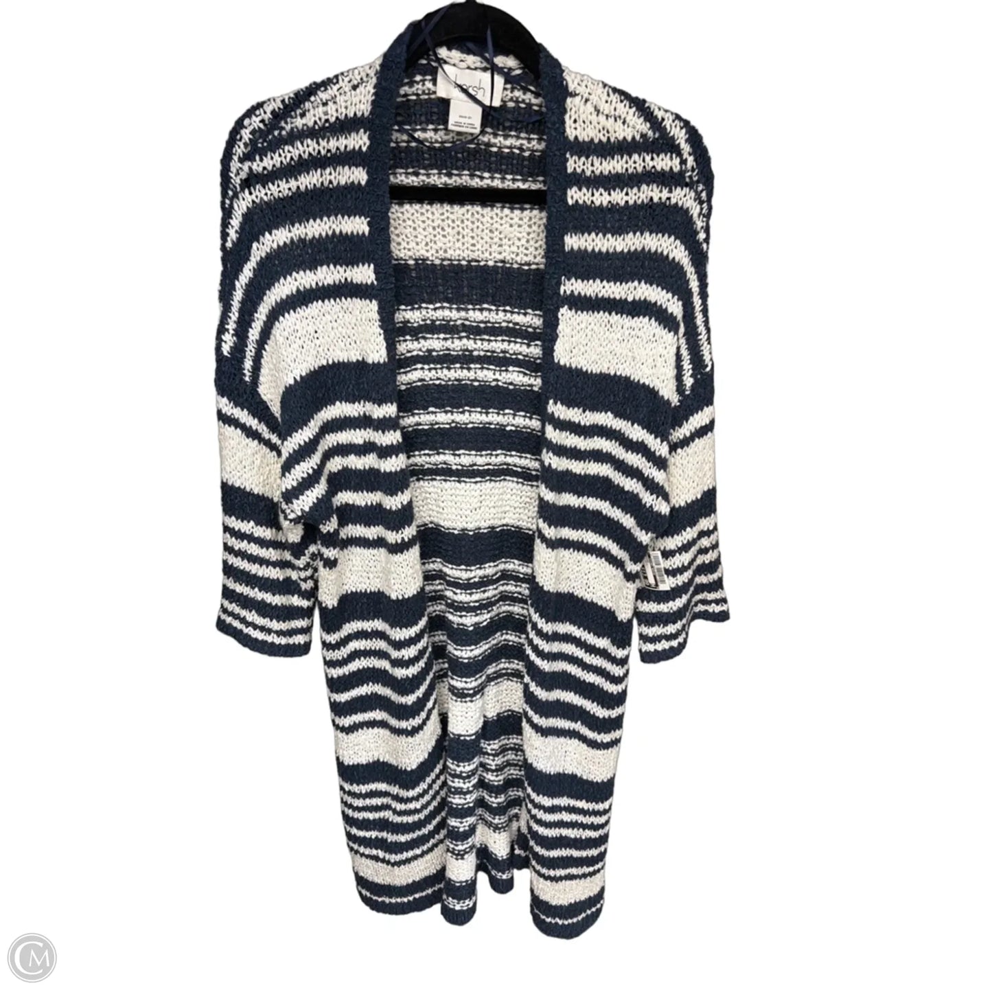 Cardigan By Clothes Mentor In Blue & White, Size: Xs
