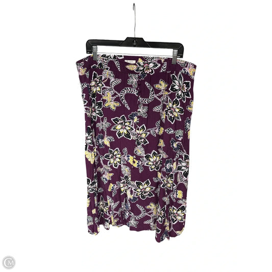 Skirt Midi By Loft In Purple, Size: Xl