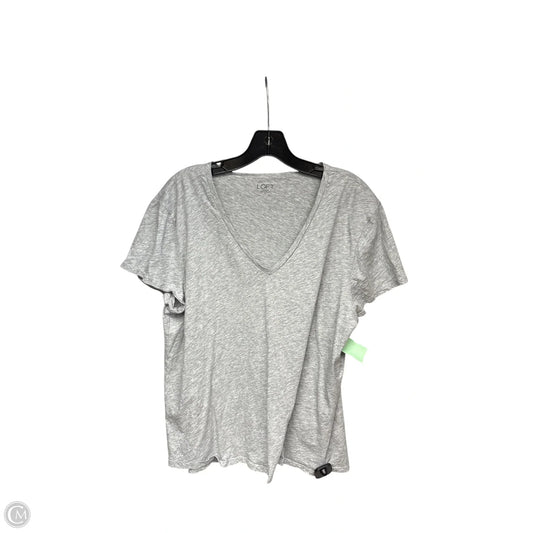 Top Short Sleeve By Loft In Grey, Size: Xl