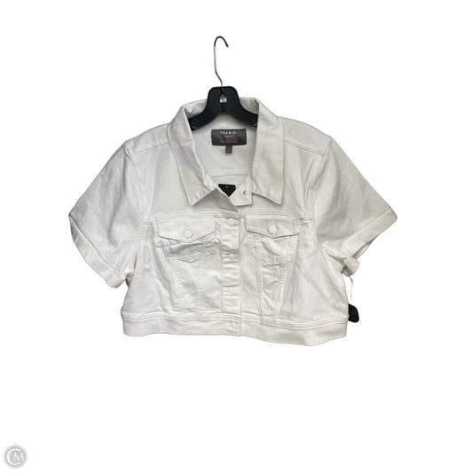 Top Short Sleeve By Torrid In White Denim, Size: 2x