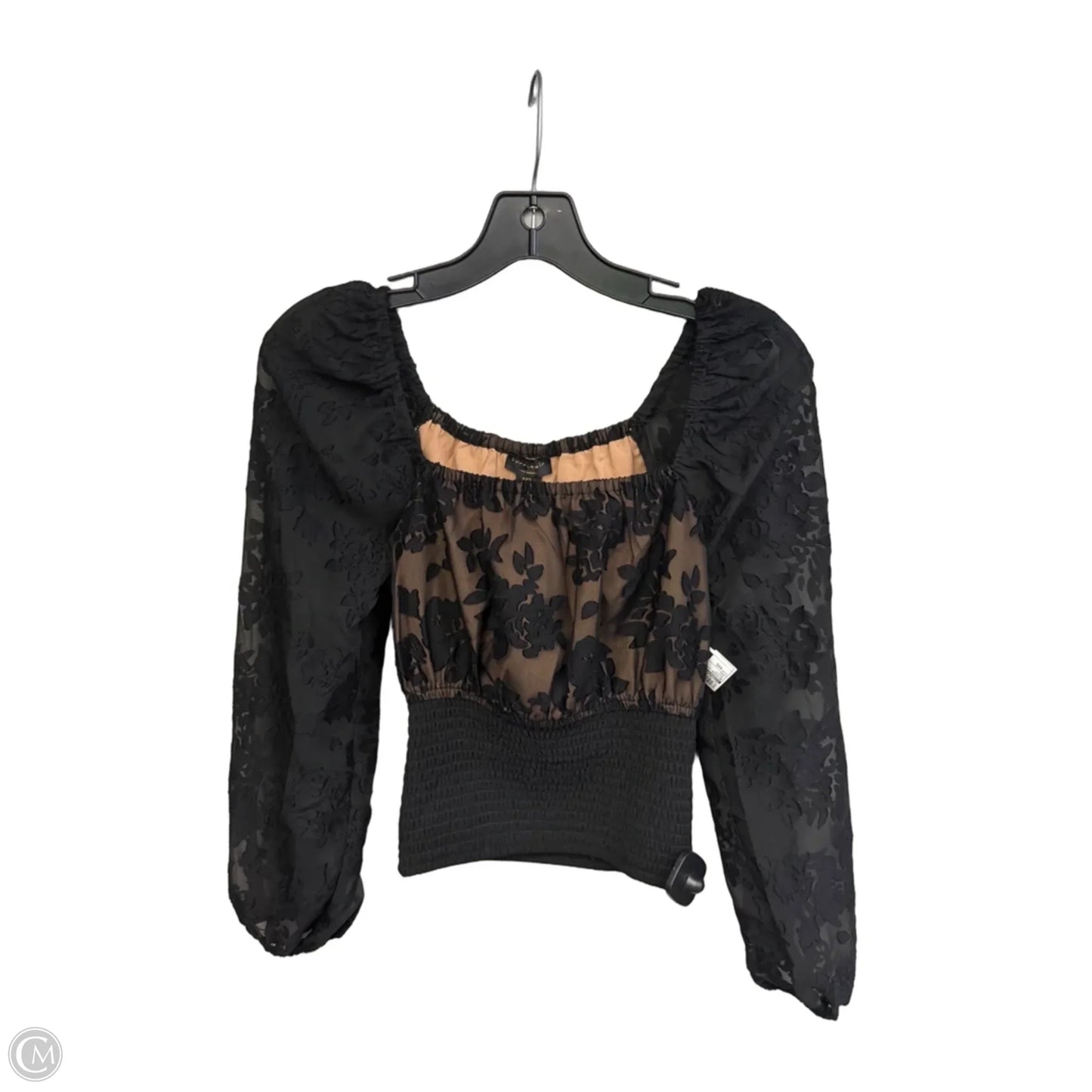 Blouse Long Sleeve By Current Air In Black, Size: Xxs