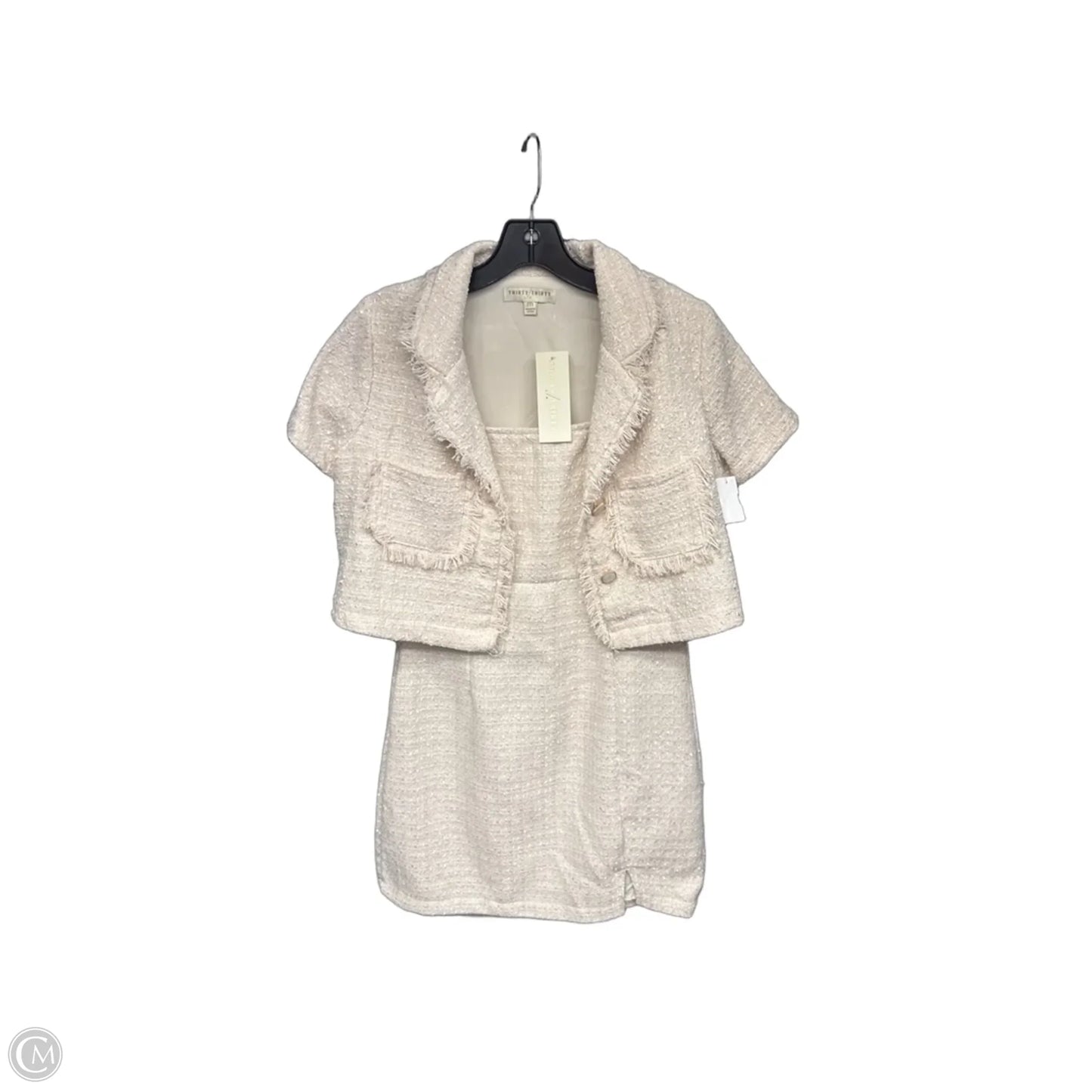 Dress Set 2pc By Clothes Mentor In Cream & Pink, Size: M
