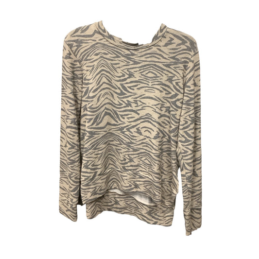 Zebra Print Athletic Top Long Sleeve Crewneck Beyond Yoga, Size S