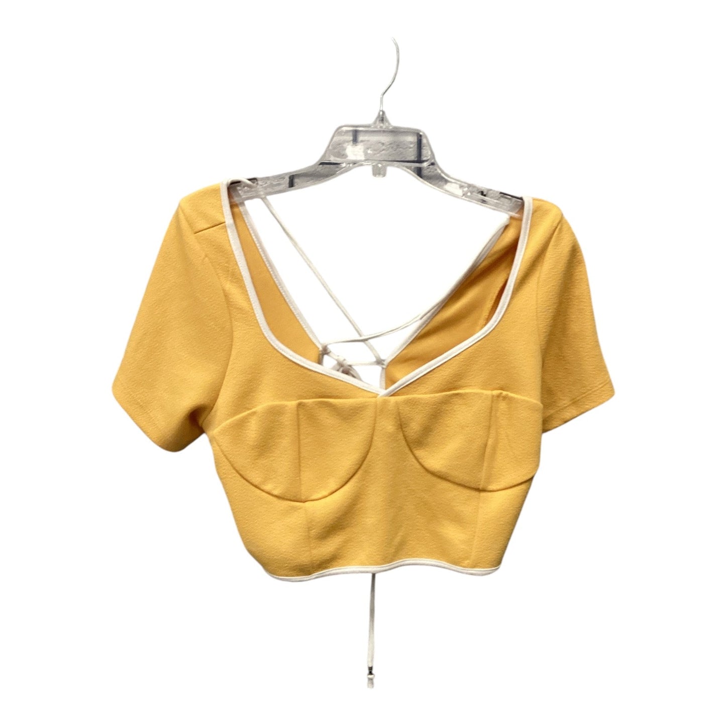 Top Short Sleeve By Maeve In Yellow, Size: L