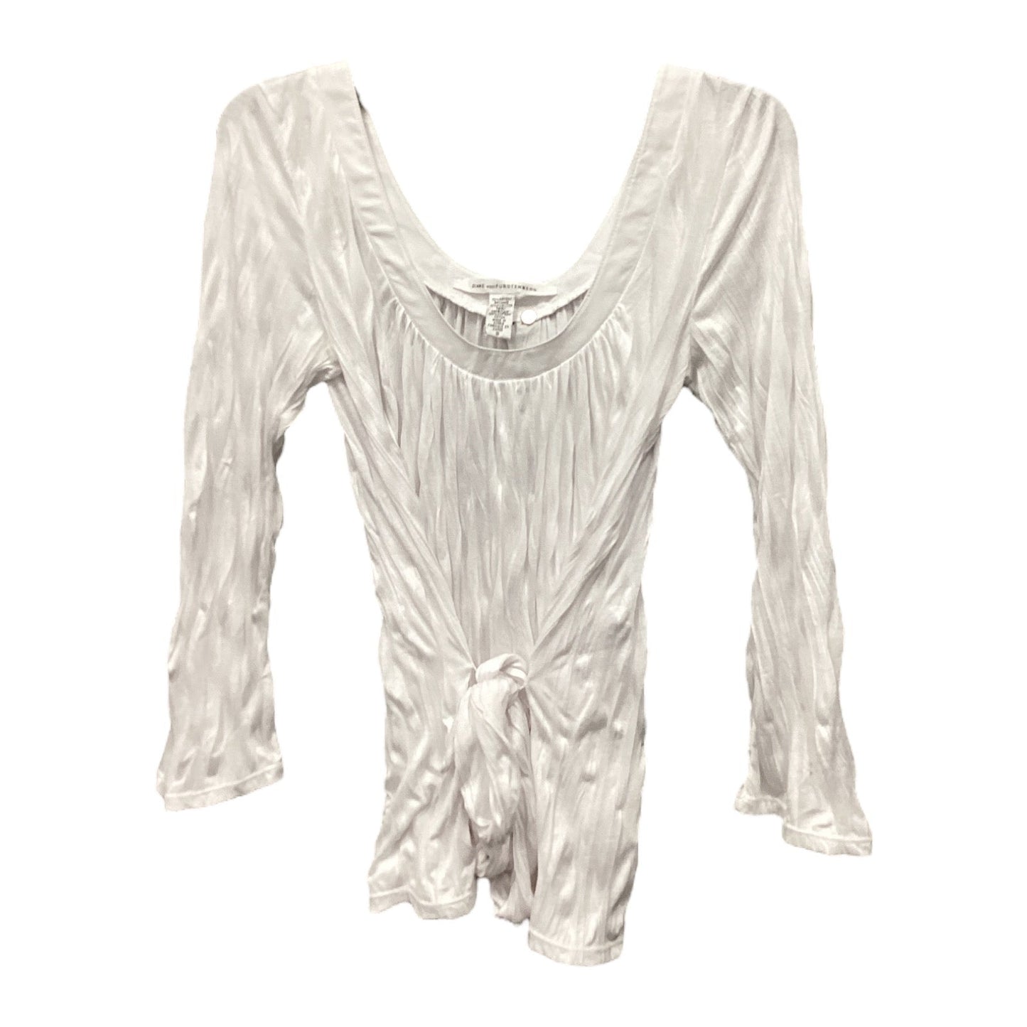 Top Long Sleeve By Diane Von Furstenberg In White, Size: S