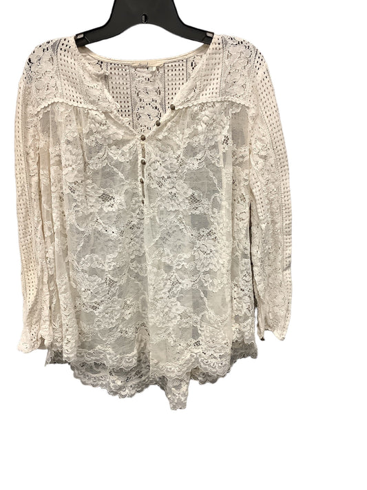 Cream Top Long Sleeve Floreat, Size 6