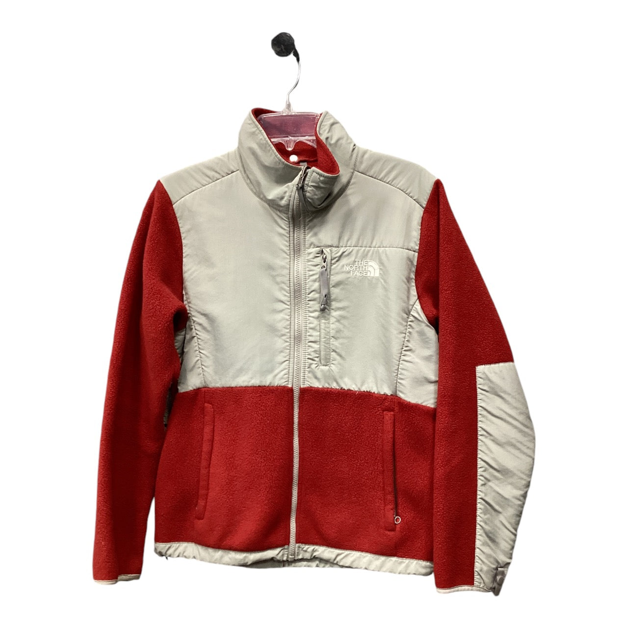 Jacket Fleece By North Face In Red Grey, Size: M