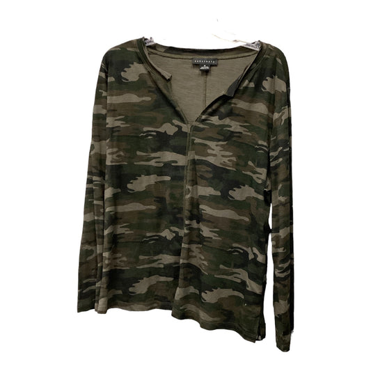 Top Long Sleeve Basic By Sanctuary In Camouflage Print, Size: 1x