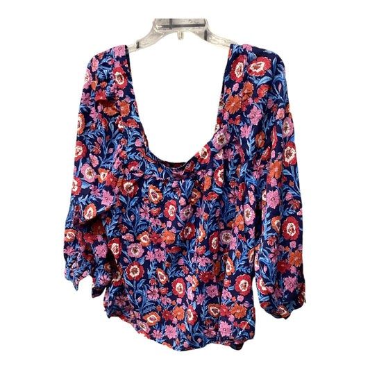 Top 3/4 Sleeve By Vineyard Vines In Floral Print, Size: Xxl