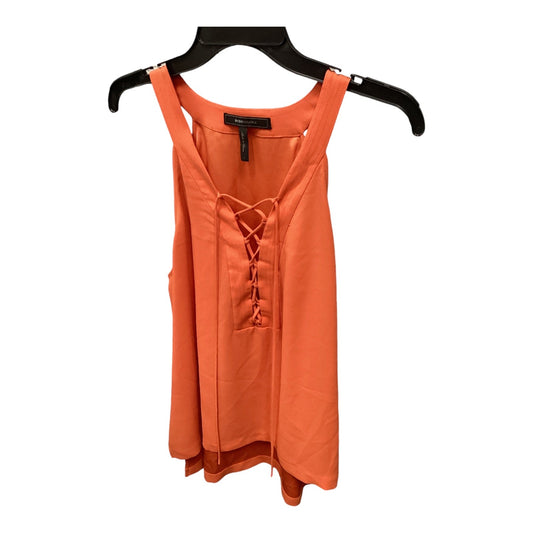 Top Sleeveless By Bcbgmaxazria In Orange, Size: L