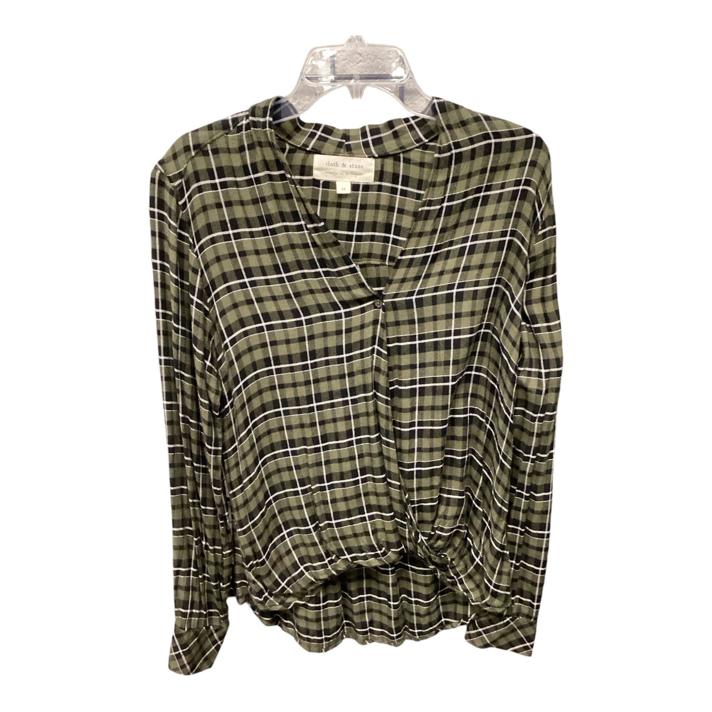 Top Long Sleeve By Cloth And Stone In Plaid, Size: M