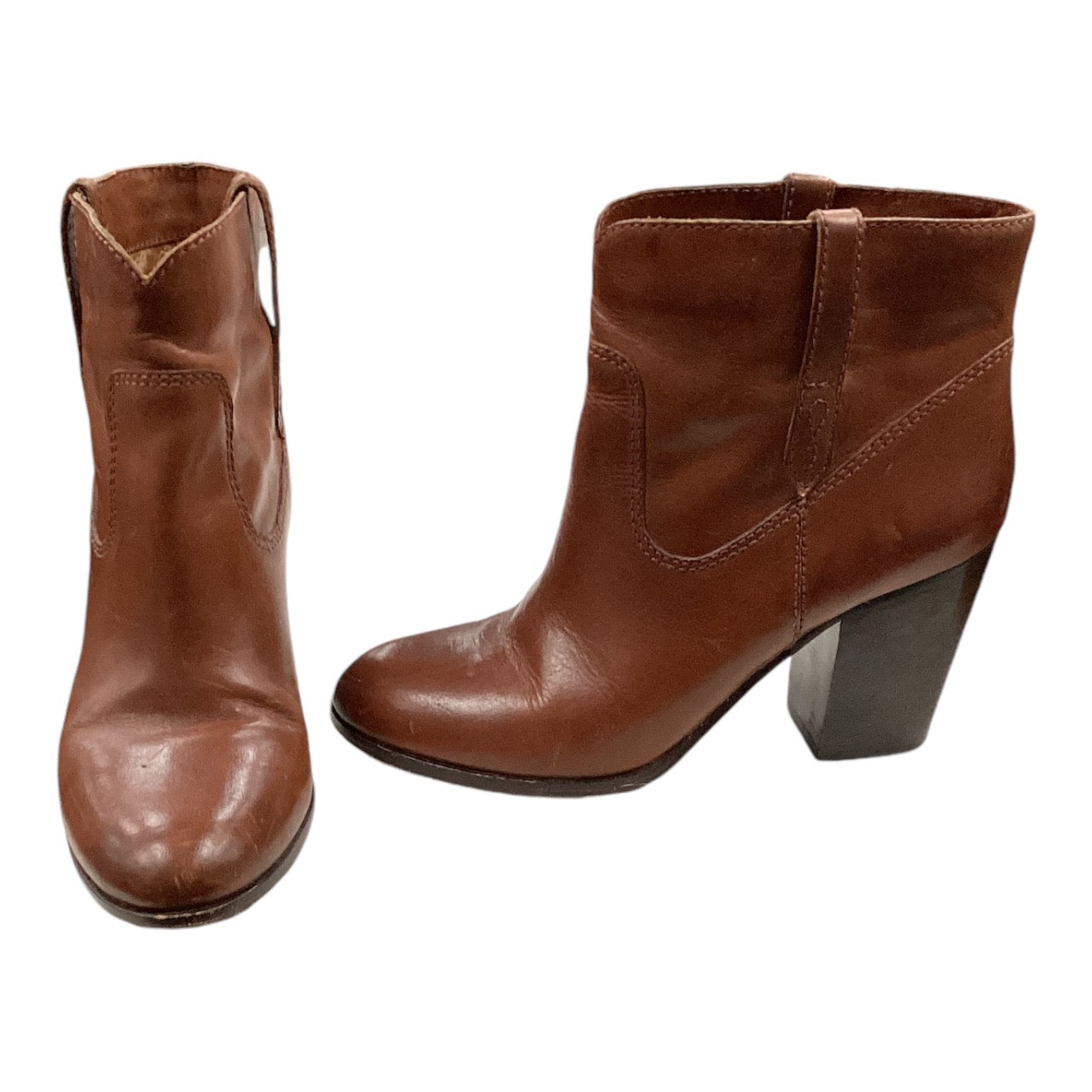 Boots Ankle Heels By Frye In Brown, Size: 7