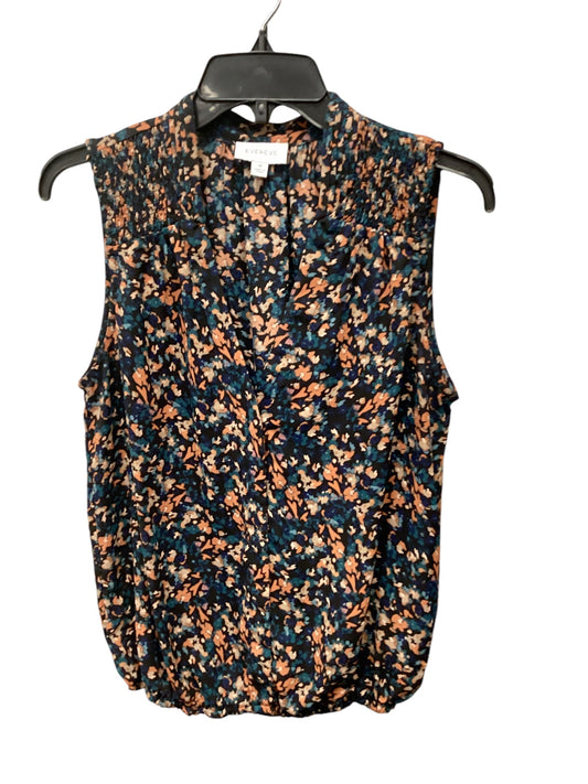 Top Sleeveless By Evereve In Floral Print, Size: M