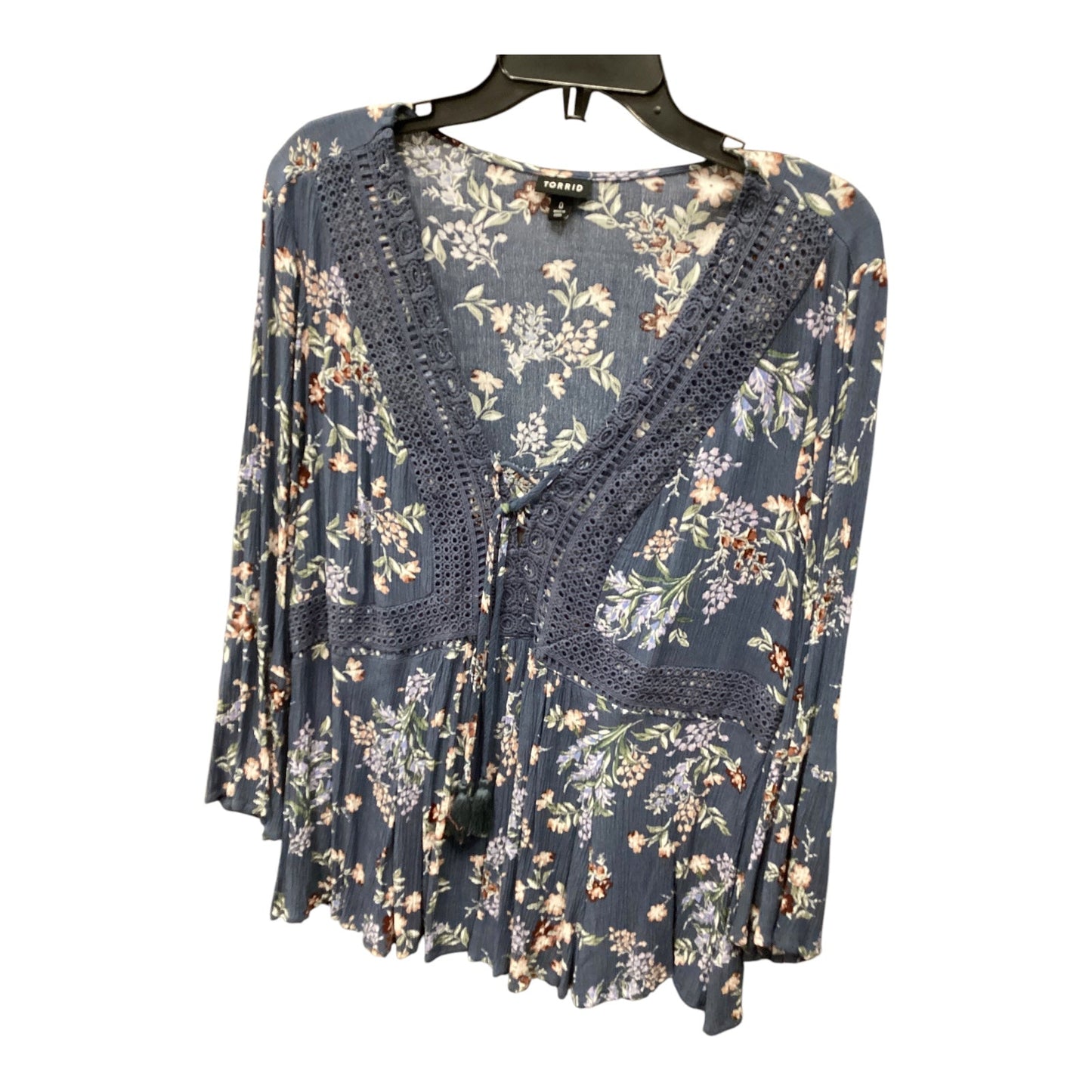 Top 3/4 Sleeve By Torrid In Floral Print, Size: L