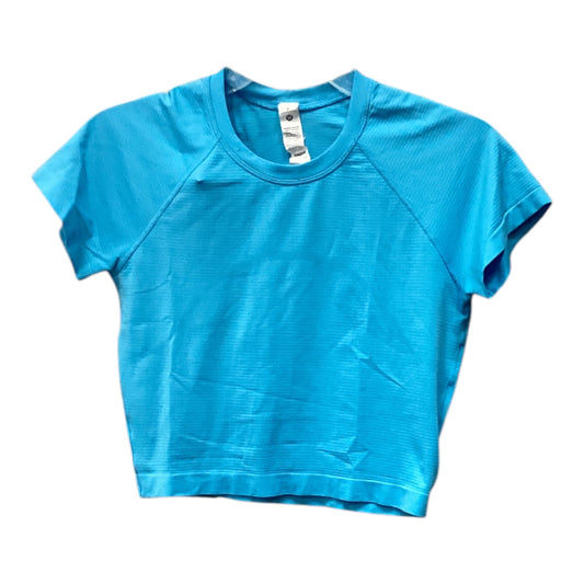 Athletic Top Short Sleeve By Lululemon In Blue, Size: 8