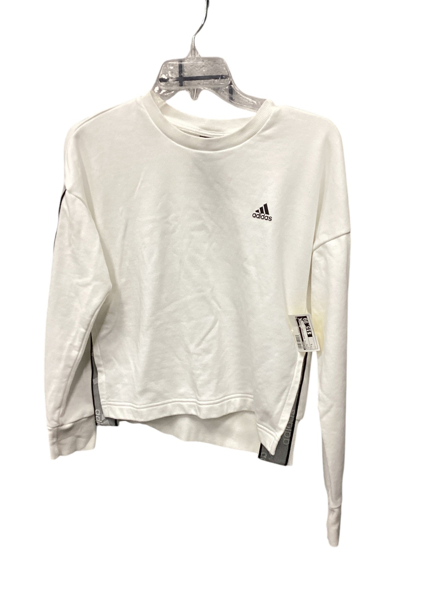 Athletic Sweatshirt Crewneck By Adidas In White, Size: S