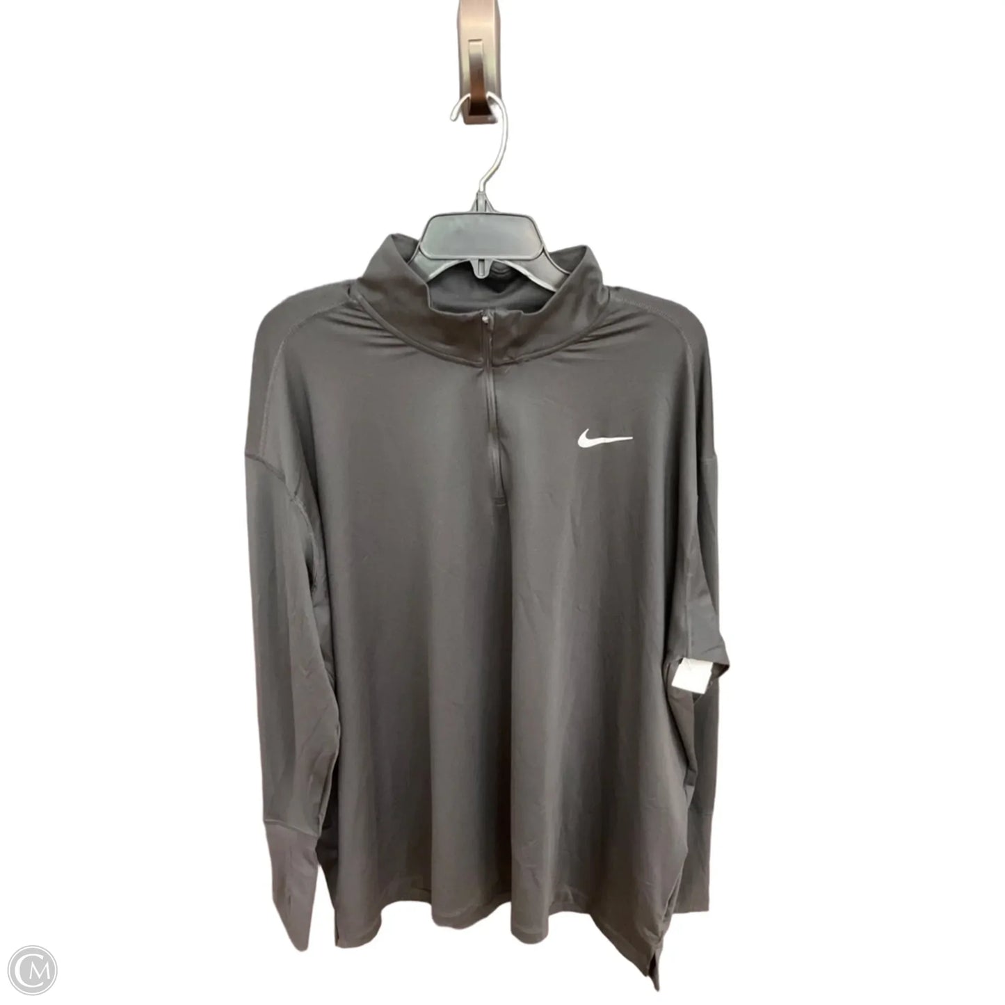 Athletic Top Long Sleeve Collar By Nike Apparel In Black, Size: 3x