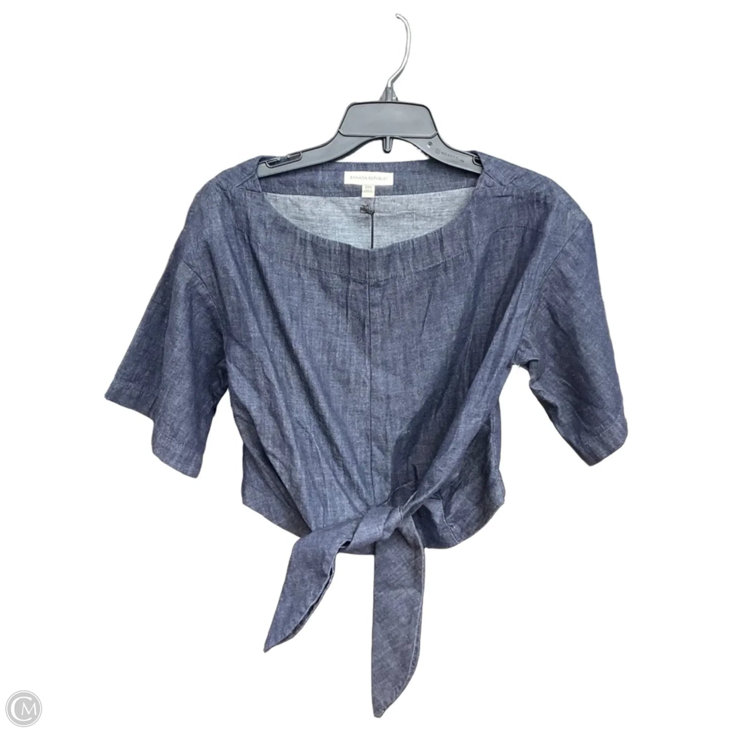 Top Short Sleeve By Banana Republic In Blue Denim, Size: Xxs
