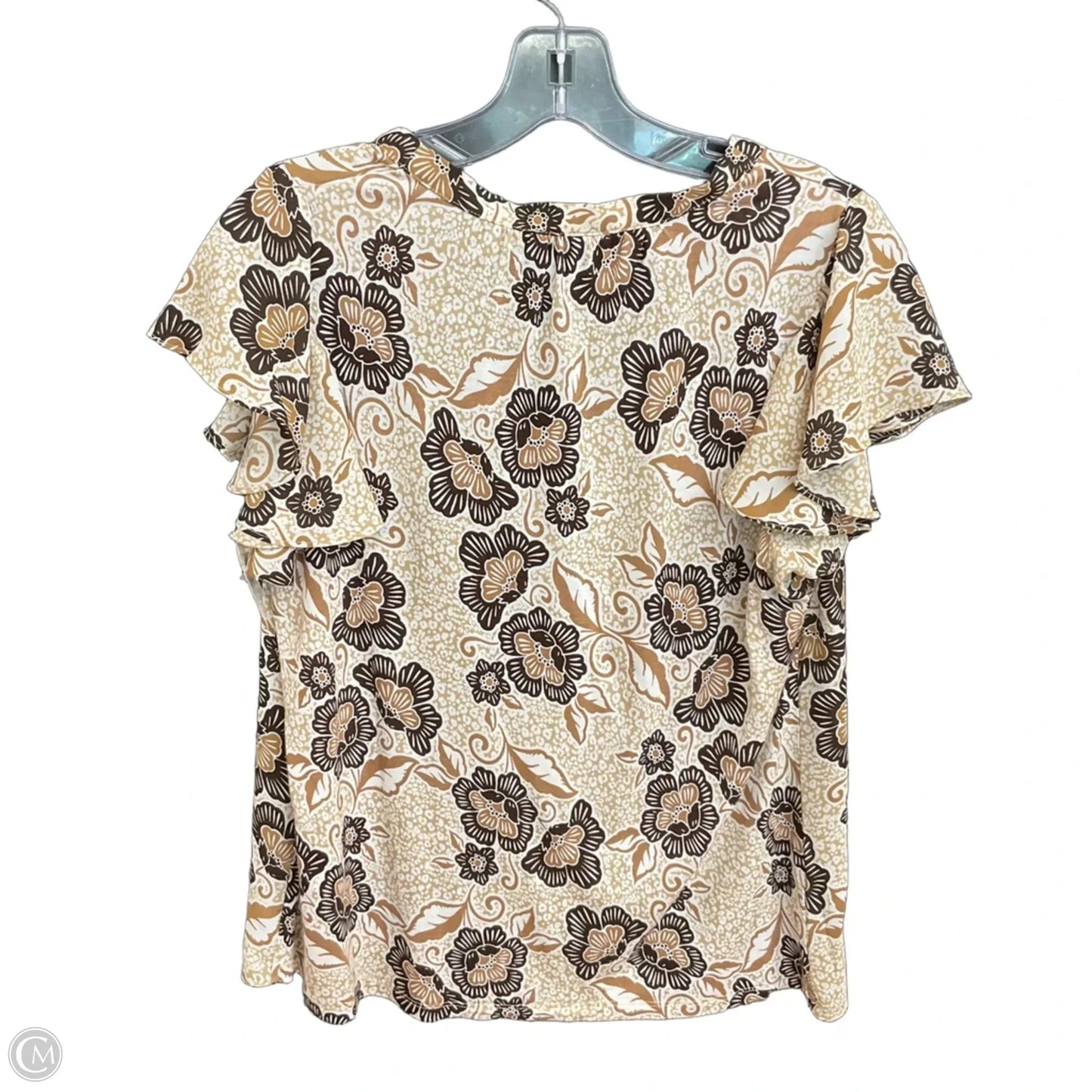Top Short Sleeve By Loft In Brown, Size: S