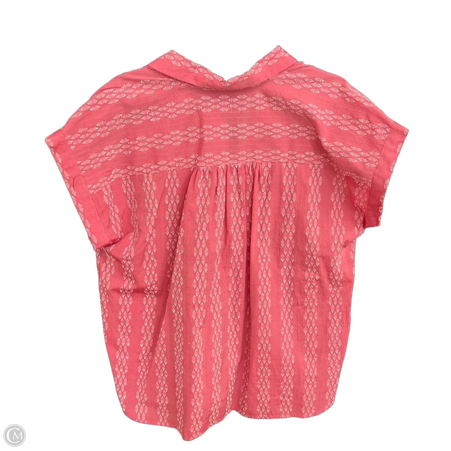 Blouse Short Sleeve By Loft In Red, Size: L