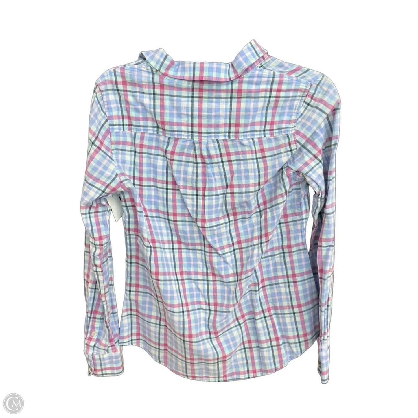 Top Long Sleeve By Vineyard Vines In Plaid Pattern, Size: S